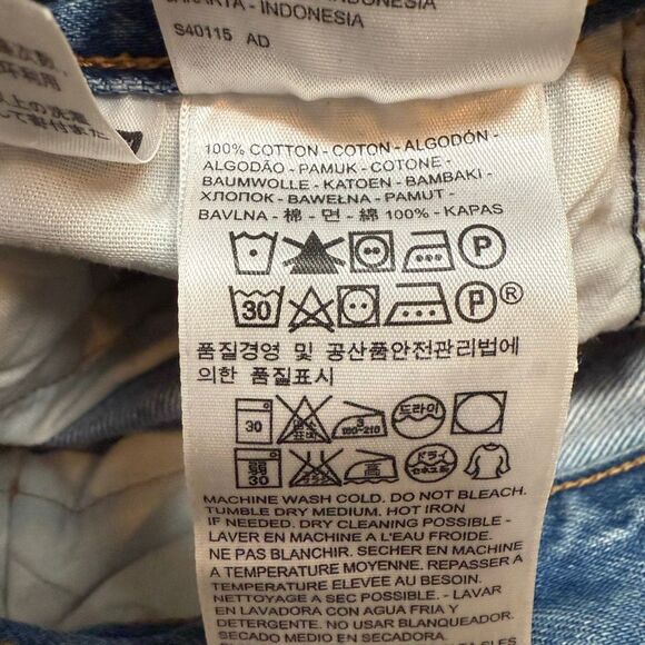 Levi’s 501 Straight Leg Blue Denim Jeans Distressed 25” - Picture 4 of 8